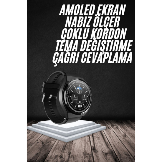 En Çok Tercih Edilen Akıllı Saat Amoled Ekran Nabız Sensörü GPS Uyumlu