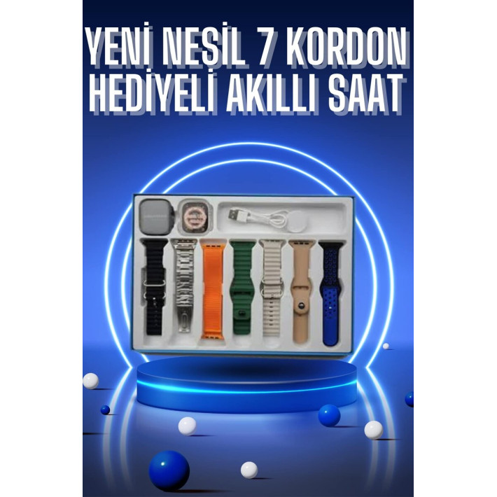 Saat 7 Kordon Hediyeli Takvim Alarm Nabız Ölçer Bildirim Görme Sesli G