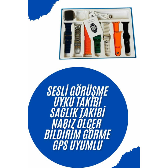 Saat 7 Kordon Hediyeli Takvim Alarm Nabız Ölçer Bildirim Görme Sesli G