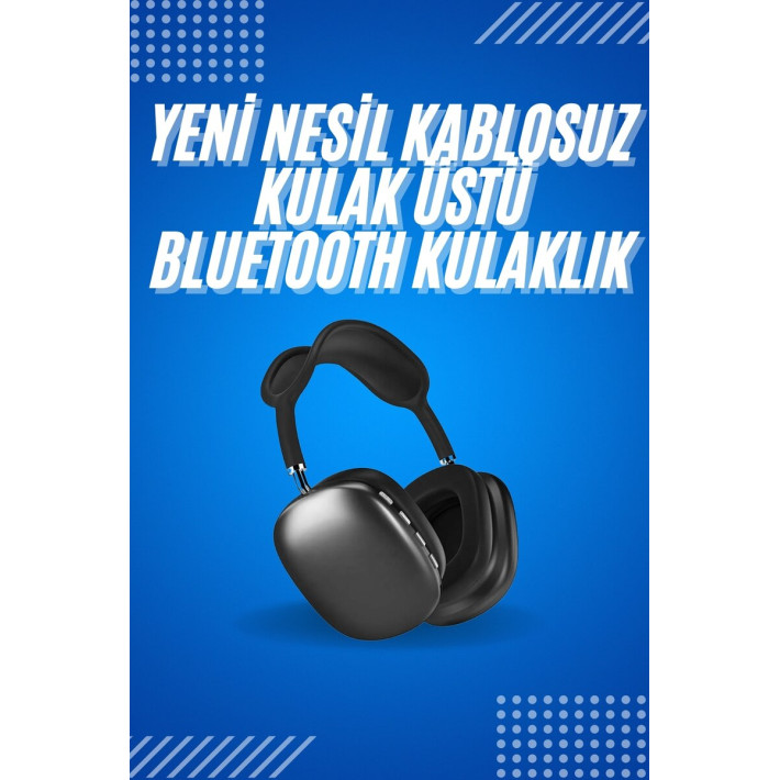 2025 Model Kulak Üstü Kablosuz Bluetooth Kulaklık Gürültü Azalta Uzun 