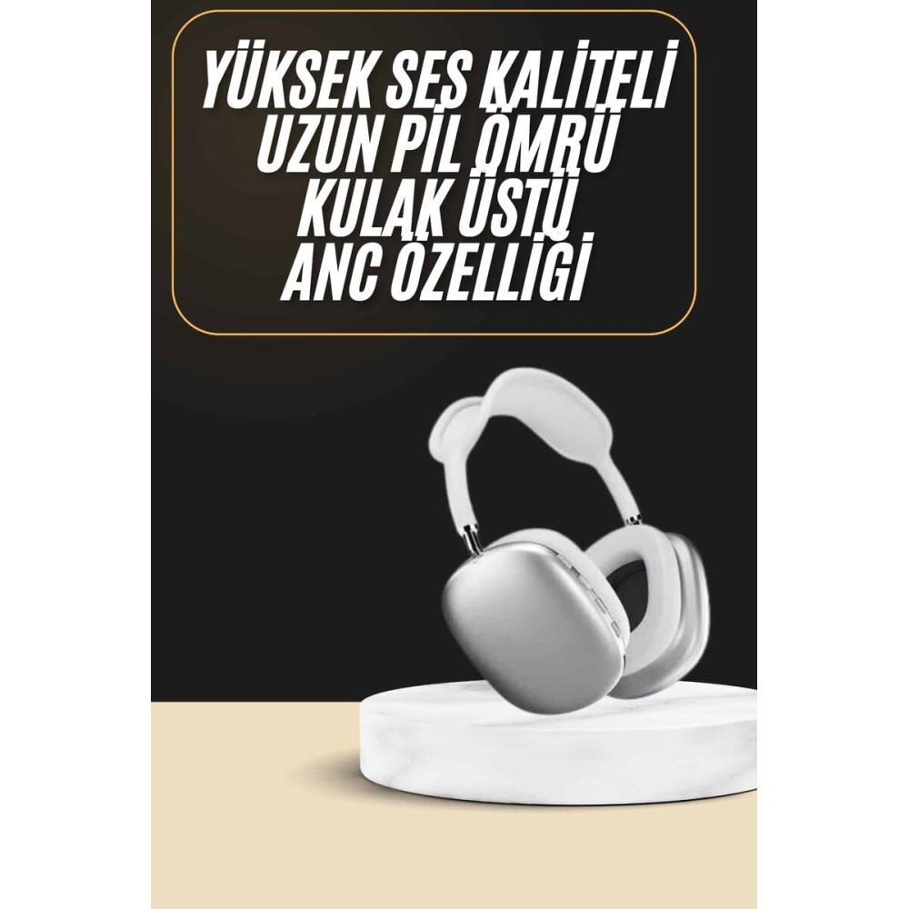 2025 Model Kulak Üstü Kablosuz Bluetooth Kulaklık Gürültü Azalta Uzun 