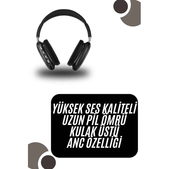 Kulak Üstü Kablosuz Bluetooth Kulaklık Yumuşak Süngerli SD Kart Girişl