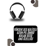 Kulak Üstü Kablosuz Bluetooth Kulaklık Yumuşak Süngerli SD Kart Girişl