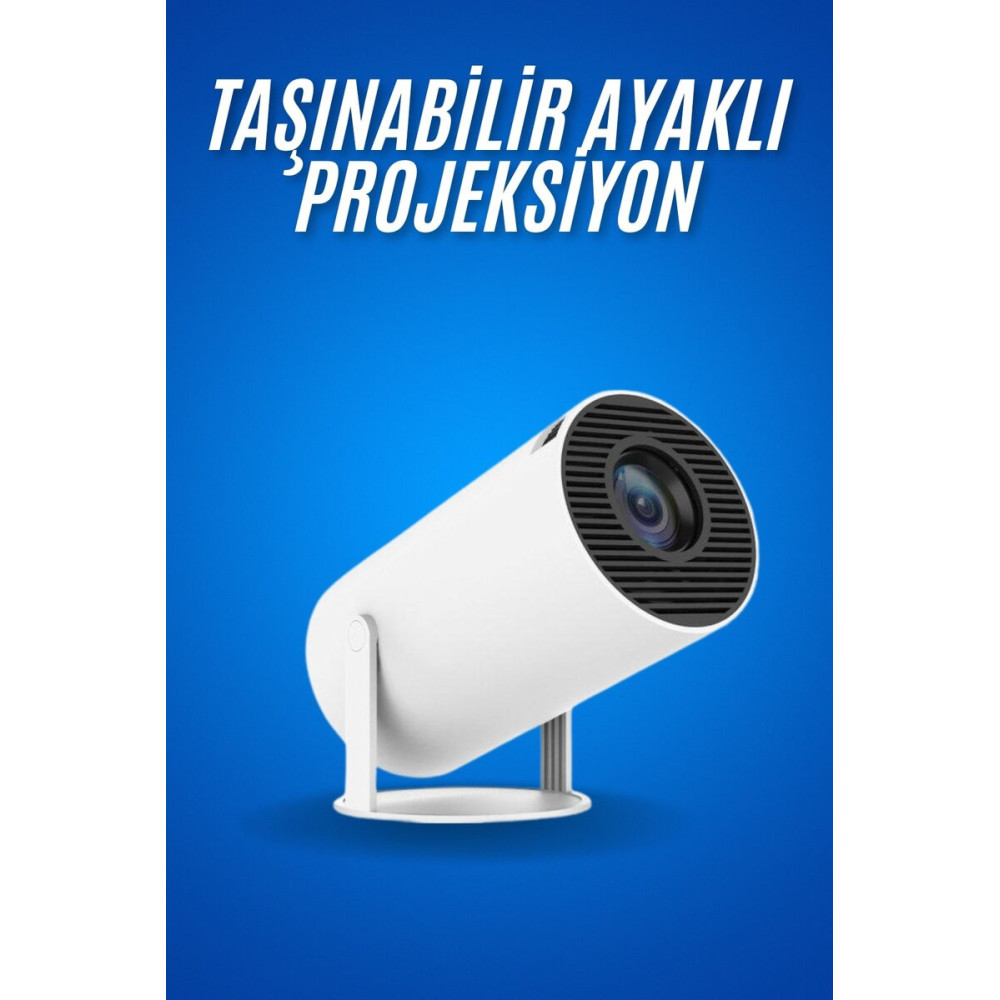 Sinema Projektörü Android HDMI USB WİFİ Ses Çıkışlı Ayaklı Projeksiyon