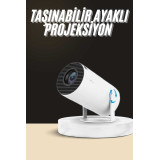 Ayaklı Projeksiyon Taşınabilir Mini Projektör Sinema Projektörü Androi