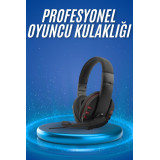 Oyuncu Kulaklığı Kulak Üstü Kablolu Stereo Mikrofonlu Yumuşak Kulak Ya