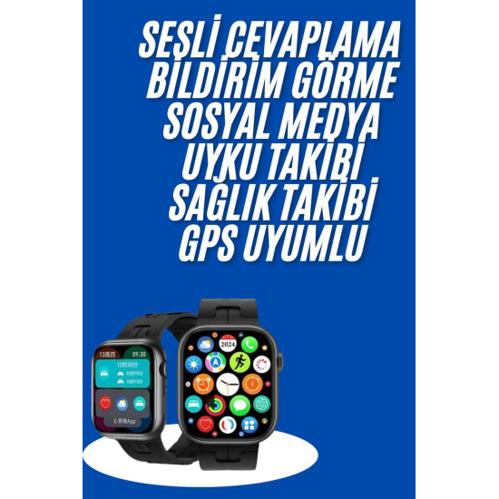 AMOLED Ekranlı Akıllı Saat Sesli Görüşme GPS Nabız ve Uyku Takibi