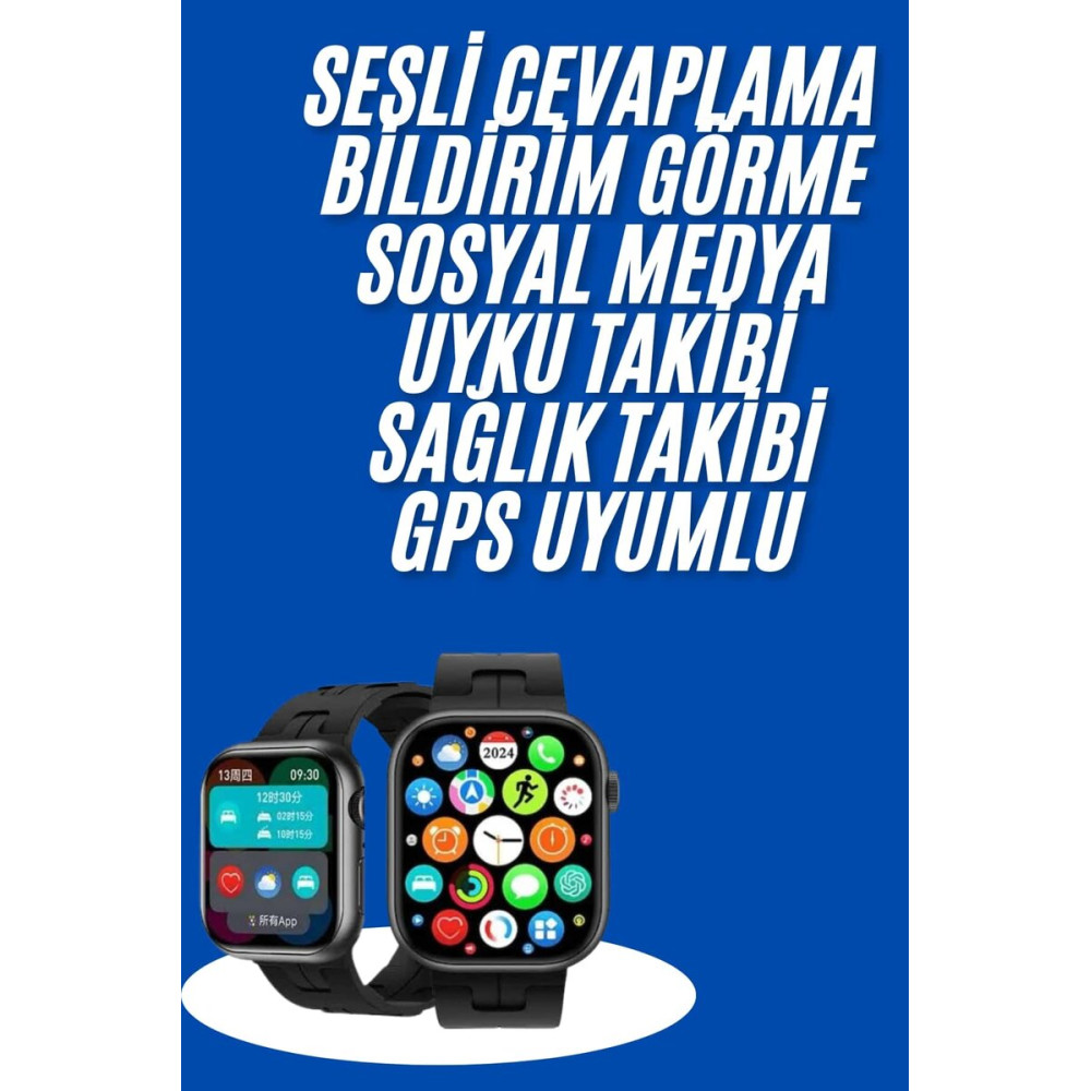 AMOLED Ekranlı Akıllı Saat Sesli Görüşme GPS Nabız ve Uyku Takibi