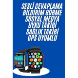 AMOLED Ekranlı Akıllı Saat Sesli Görüşme GPS Nabız ve Uyku Takibi