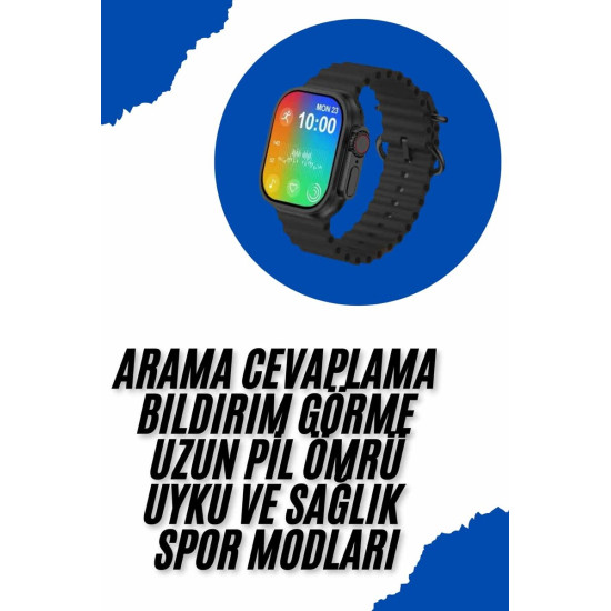 Akıllı Saat Sağlık Takibi Kalp Atışı Adımsayar Ultra Yeni Nesil nefes 