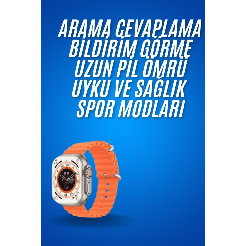 Ultra Akıllı Saat 49 Mm Çift Kordonlu Arama Cevaplama Bluetooth Bağlan