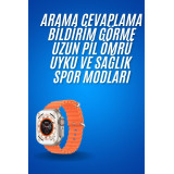 Ultra Akıllı Saat 49 Mm Çift Kordonlu Arama Cevaplama Bluetooth Bağlan