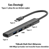 Ally HB01 5In1 Type C Dönüştürücü Adaptör Hub Çoklayıcı