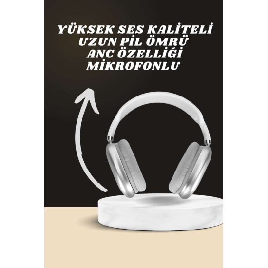 Kulak Üstü P9 Kablosuz Bluetooth Kulaklık ve 7 Kordonlu Akıllı Saat
