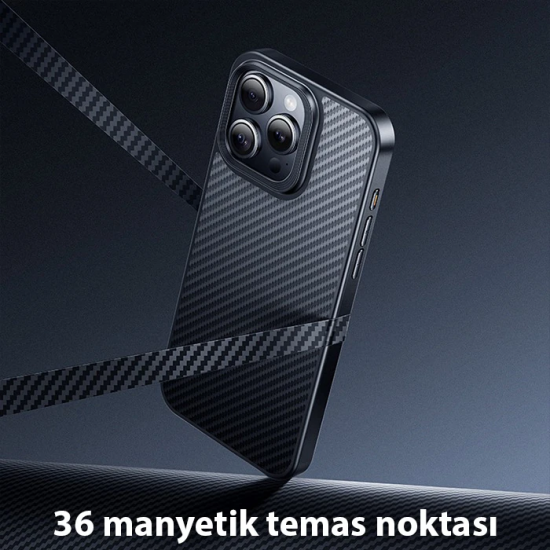 Hoco iPhone 15 Pro Max AS7 Kevlar Kılıf Manyetik Magsafeli Telefon Kıl