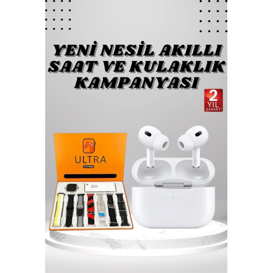 7 Kordonlu Akıllı Saat Ve Yeni Nesil Kulaklık Dokunmatik Ekran Android