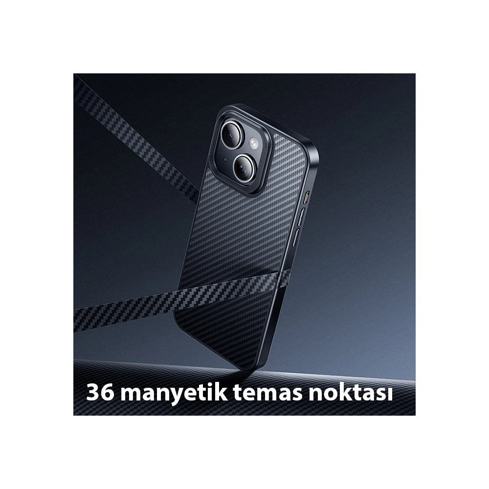 Hoco iPhone 15 Plus AS7 Kevlar Kılıf Manyetik Magsafeli Telefon Kılıfı