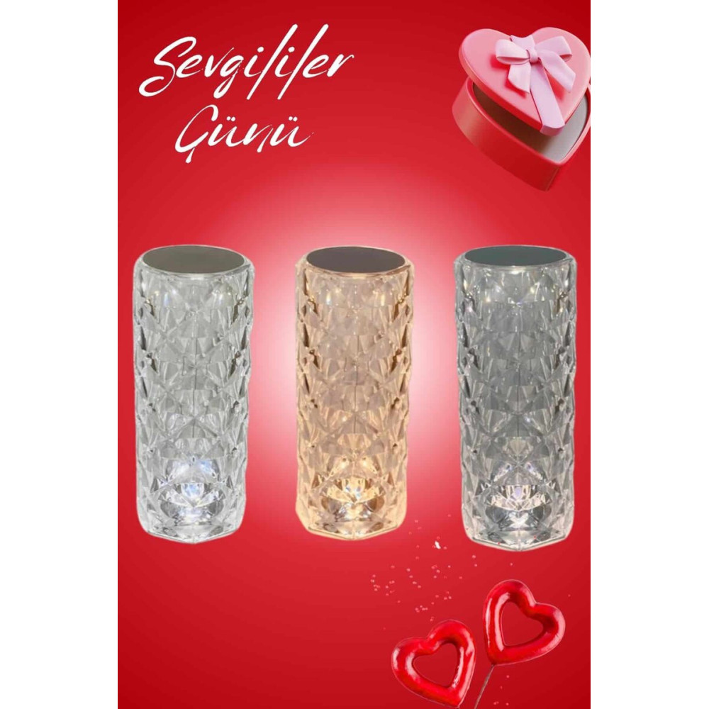Sevgililer Günü İçin Hediye Kristal Lamba Sevgiliye Hediye USB Şarjlı 