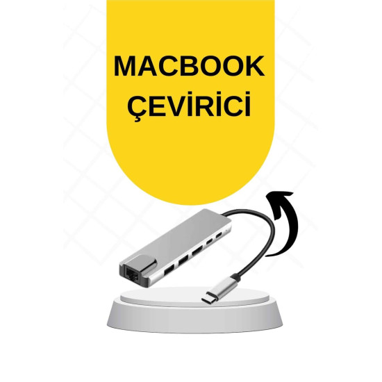 Macbook Pro/air Uyumlu USB Type-C 8 In 1 Hub Dönüştürücü Çevirici Çokl
