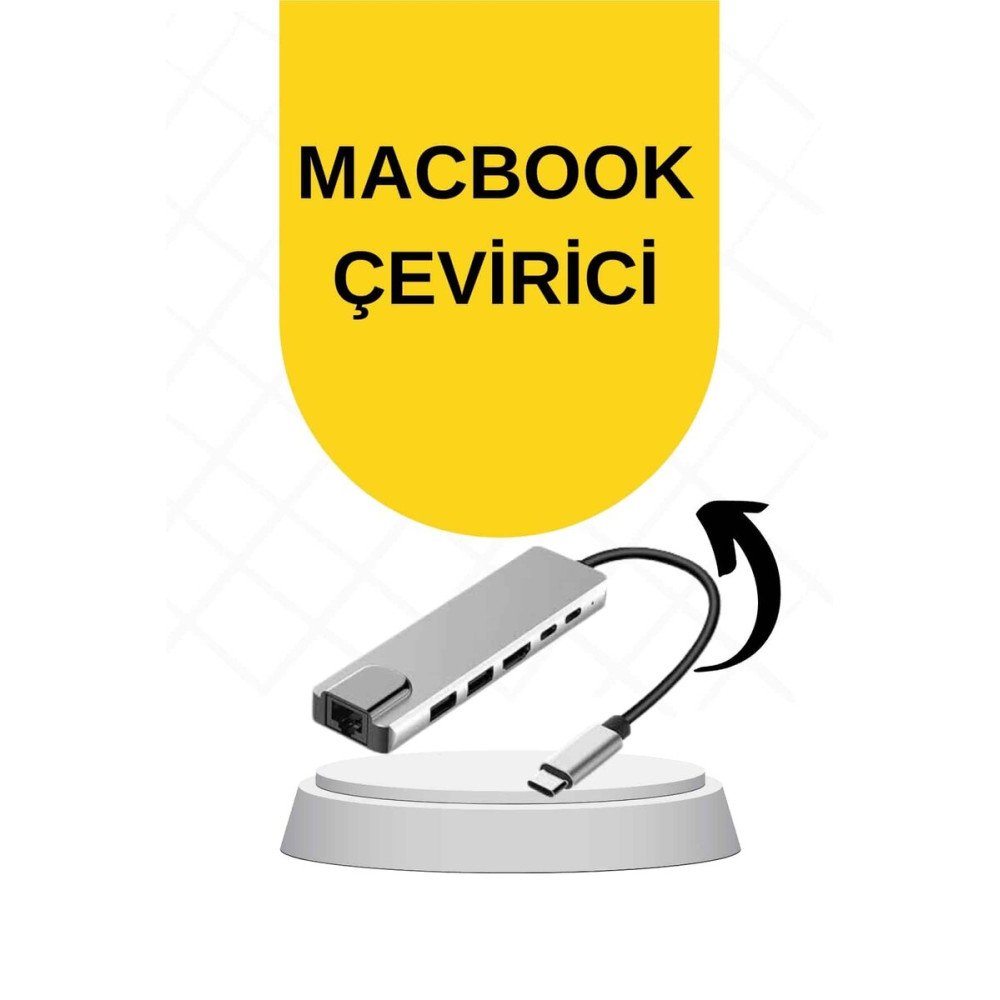 Macbook Pro/air Uyumlu USB Type-C 8 In 1 Hub Dönüştürücü Çevirici Çokl