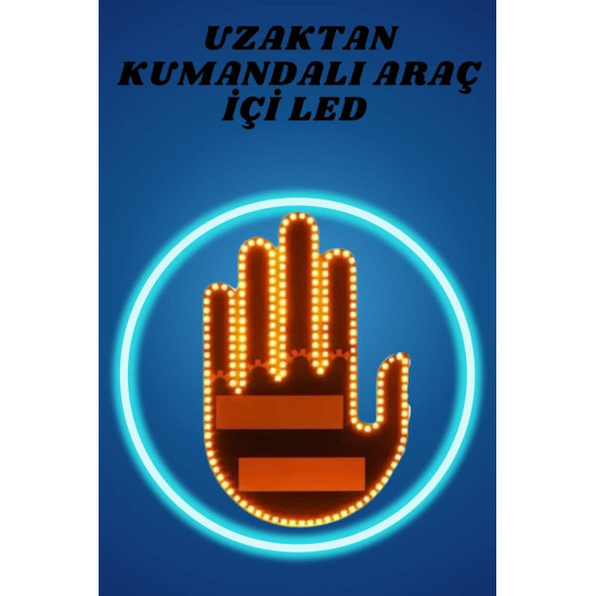 Led Işık Araç Camı İçin Uzaktan Kumandalı El Simgesi