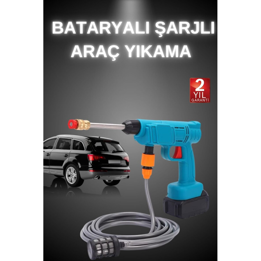 Şarjlı Ve Yüksek Basınçlı Oto Yıkama Makinesi Ve Sulama Tabancası Bahç