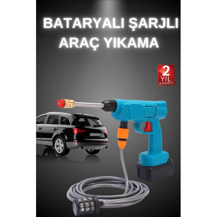 Şarjlı Ve Yüksek Basınçlı Oto Yıkama Makinesi Ve Sulama Tabancası Bahç