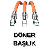 3 İn 1 Süper Hızlı Şarj Kablosu Android ve İOS Uyumlu Silikon Şarj Kab