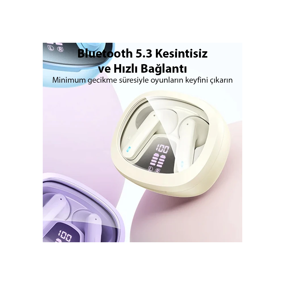 HOCO EQ6 Göstergeli TWS Bluetooth 5.3 Kablosuz Stereo Kulakiçi Kulaklı