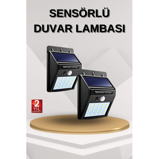 Sensörlü Duvar Lambası Bahçe Lamba 20 Led Işık