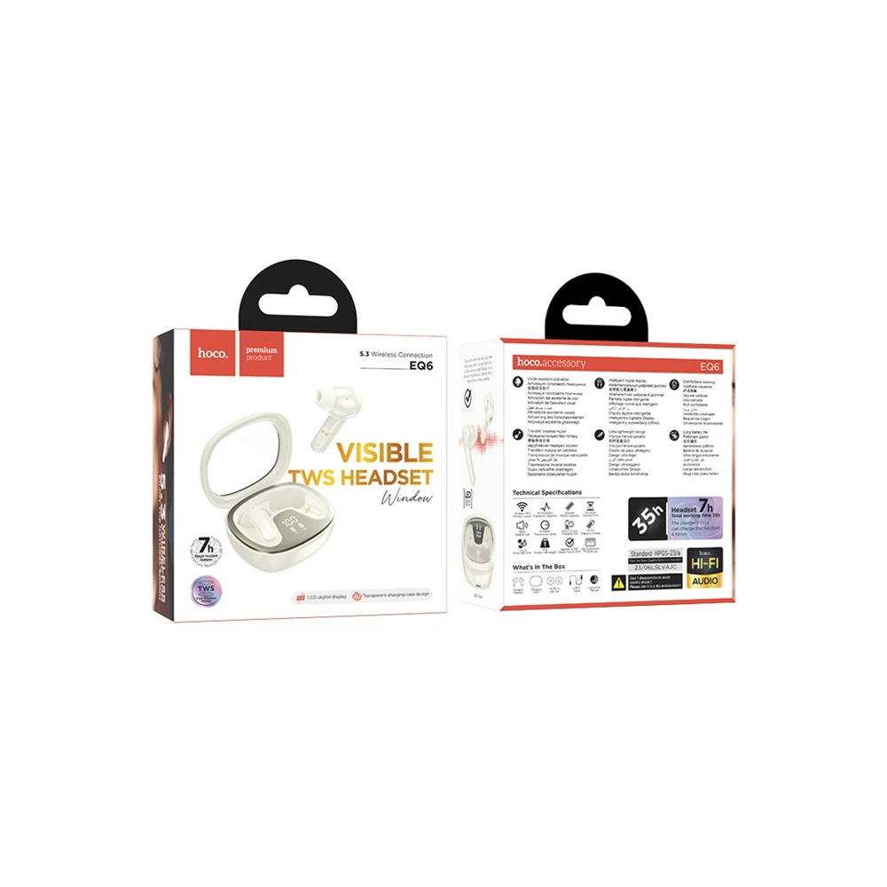 HOCO EQ6 Göstergeli TWS Bluetooth 5.3 Kablosuz Stereo Kulakiçi Kulaklı