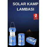 Solar Şarjlı Kamp Lambası Güneş Enerjili Kızaklı Kamp Feneri Çadır Fen
