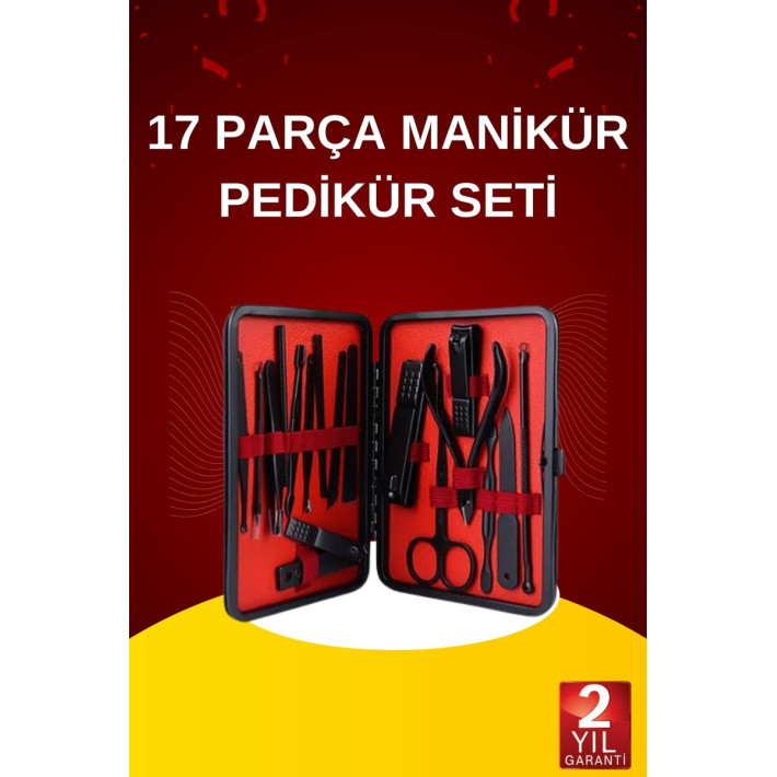17 Parça El Ayak Bakım Seti Tırnak Temizleme Manikür Pedikür Cımbız Tö