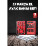17 Parça Manikür Seti Taşınabilir Özel Çantalı El ve Ayak Bakımı Tırna