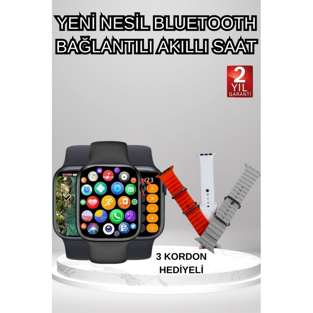 Akıllı Saat Arama Görüşme Bildirim Görme Uyku ve Sağlık Takibi Nabız Ö