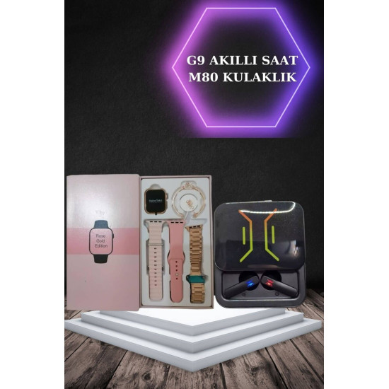 Şarjlı Akıllı Saat ve Dijital Göstergeli Kablosuz Bluetooth Kulaklık N