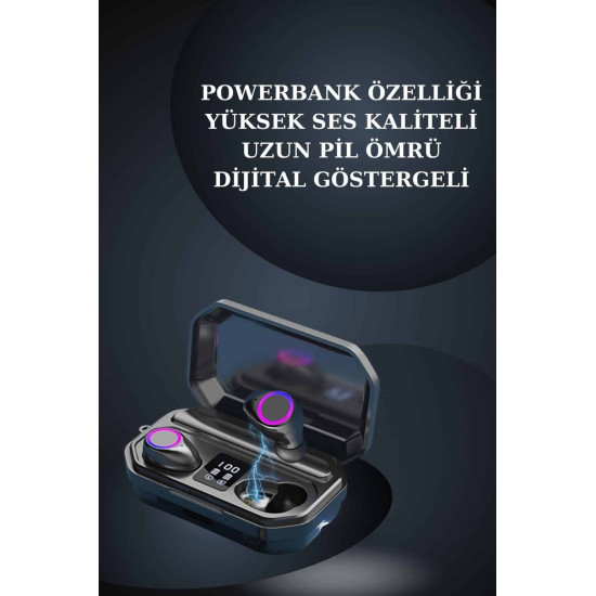 Kadınlar İçin 3 Kordonlu Akıllı Saat ve Dijital Göstergeli Powerbankli
