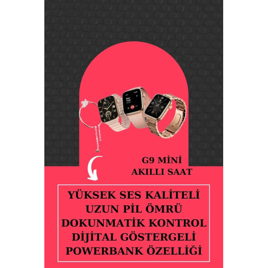 Hediyeli Akıllı Saat ve Dijital Göstergeli Powerbankli Bluetooth Kulak