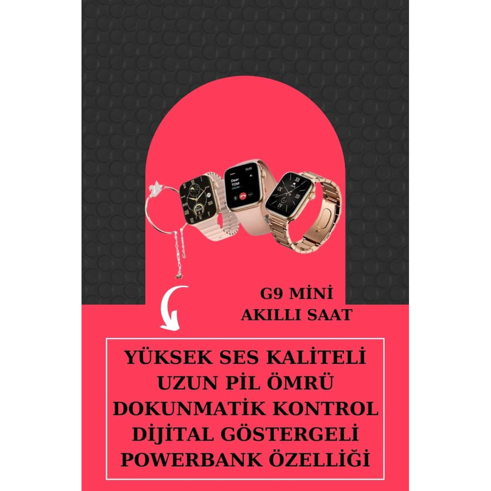 Hediyeli Akıllı Saat ve Dijital Göstergeli Powerbankli Bluetooth Kulak