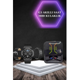 Göstergeli Bluetooth Kulaklık ve Bildirim Görebilen Akıllı Saat Alarm 