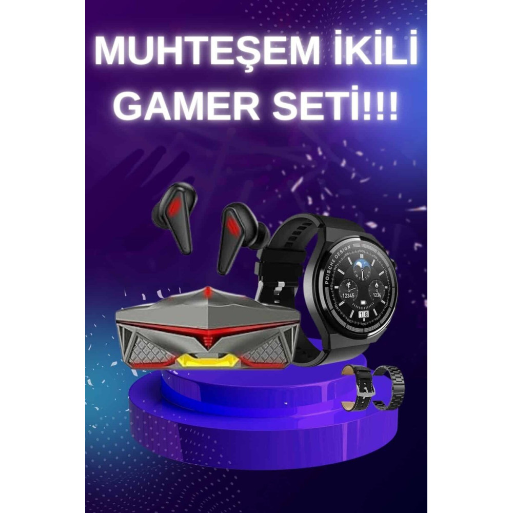 Özellikli Bluetooth Kulaklık ve Amoled Ekran Akıllı Saat Uyku ve Sağlı