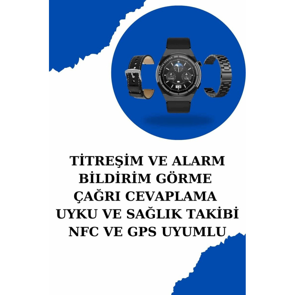 Bluetooth Bağlantılı Kulaklık ve Dokunmatik Ekran Akıllı Saat Arama Ce