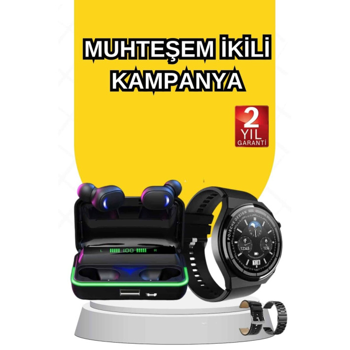 Yeni Nesil Akıllı Saat Ve Bluetooth Kulaklık Titreşim Bildirimleri Uyk