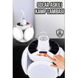 Katlanabilir Taşınabilir Kamp Lambası Işıldak Beyaz Işık Güneş Enerjil