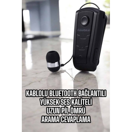 Makaralı Bluetooth Kulaklık Çağrı Cevaplama Kablolu Uzun Pil Ömrü