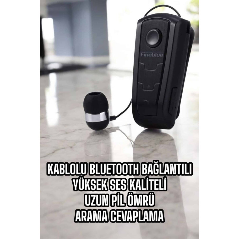 Makaralı Bluetooth Kulaklık Çağrı Cevaplama Kablolu Uzun Pil Ömrü