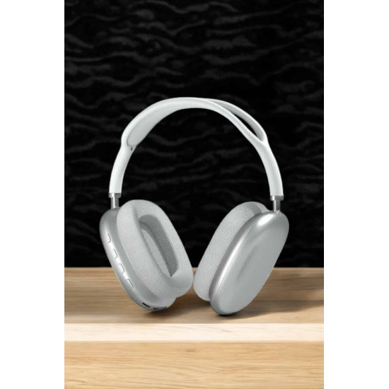 P9 Plus Kablosuz Kulak Üstü Bluetooth Kulaklık Beyaz Mikrofonlu Kulakü