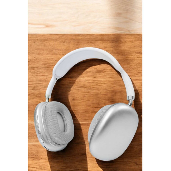P9 Plus Kablosuz Kulak Üstü Bluetooth Kulaklık Beyaz Yüksek Ses Kalite
