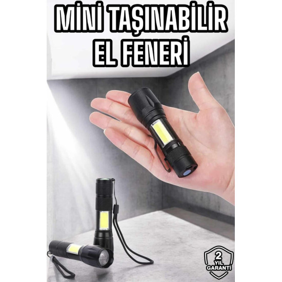 El Feneri Kamp Lambası Mini Taşınabilir Acil Durum Lambası Fener Led I