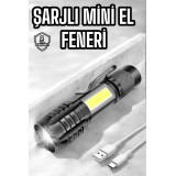 Feneri Led USB Şarjlı Zoom Mini Led Işık Acil Durum Feneri